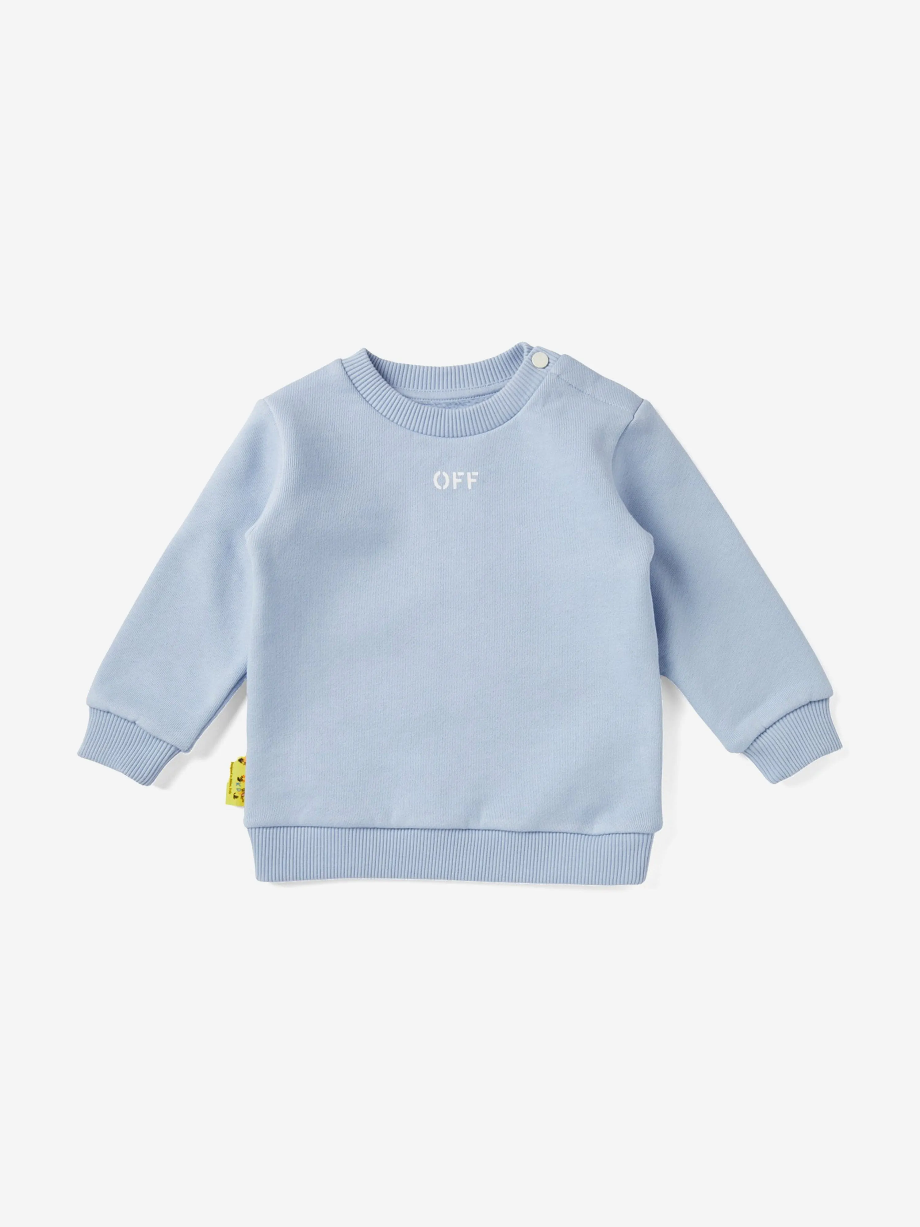 Off-White Baby Boys Off Stamp Clear Crew Sweatshirt in Blue