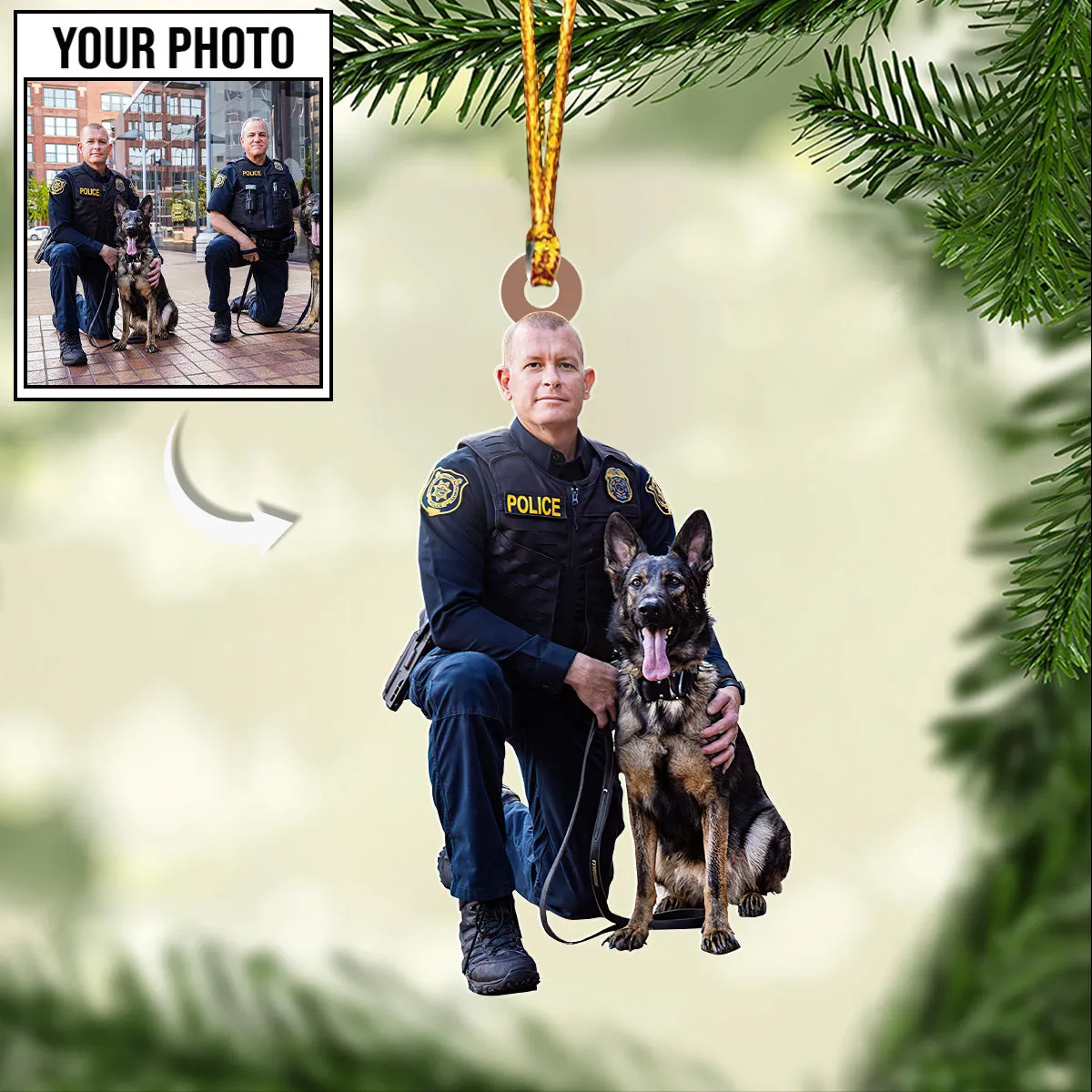 Officer Shaped Custom Photo Ornament
