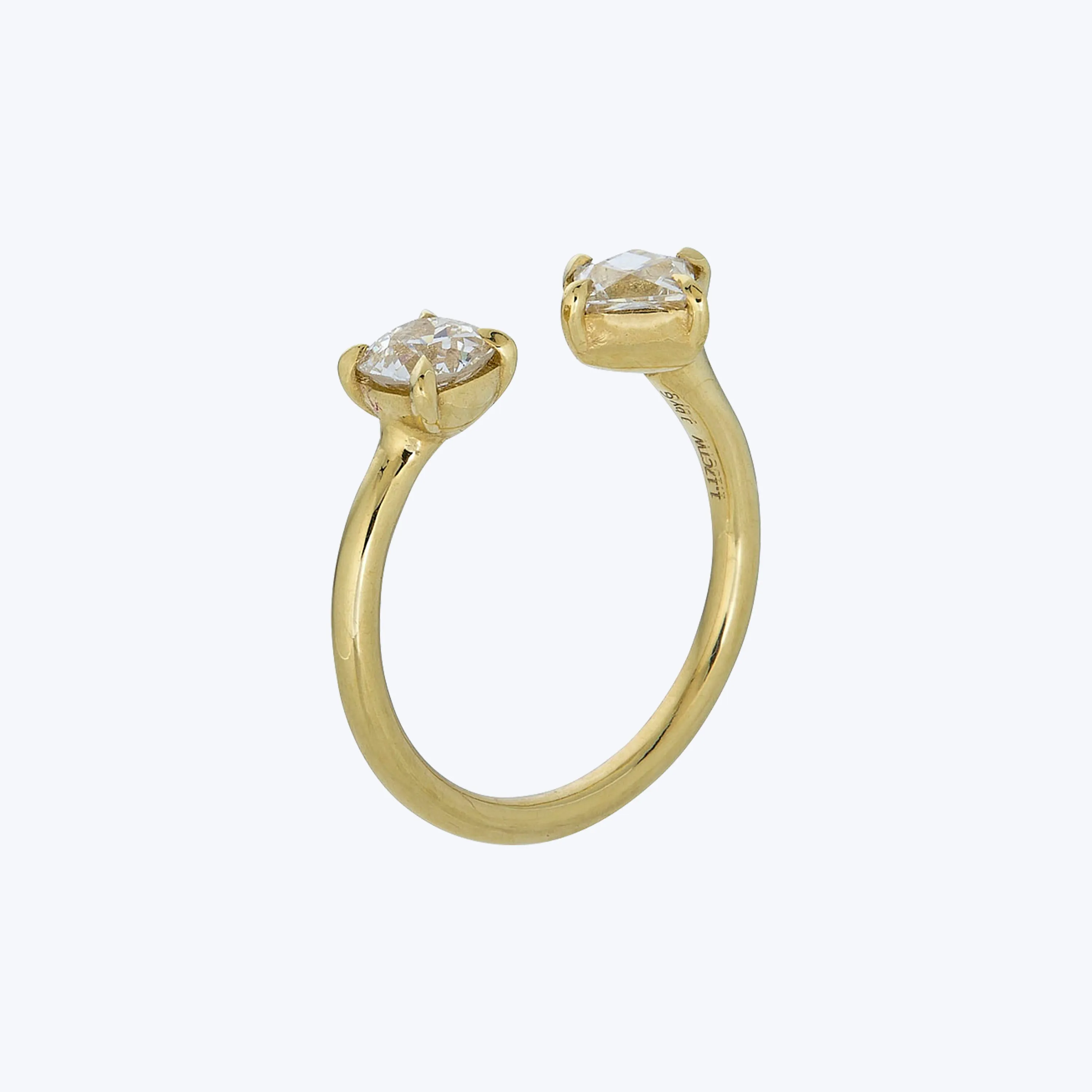 Old European and French Cut Diamond Toi et Moi Ring