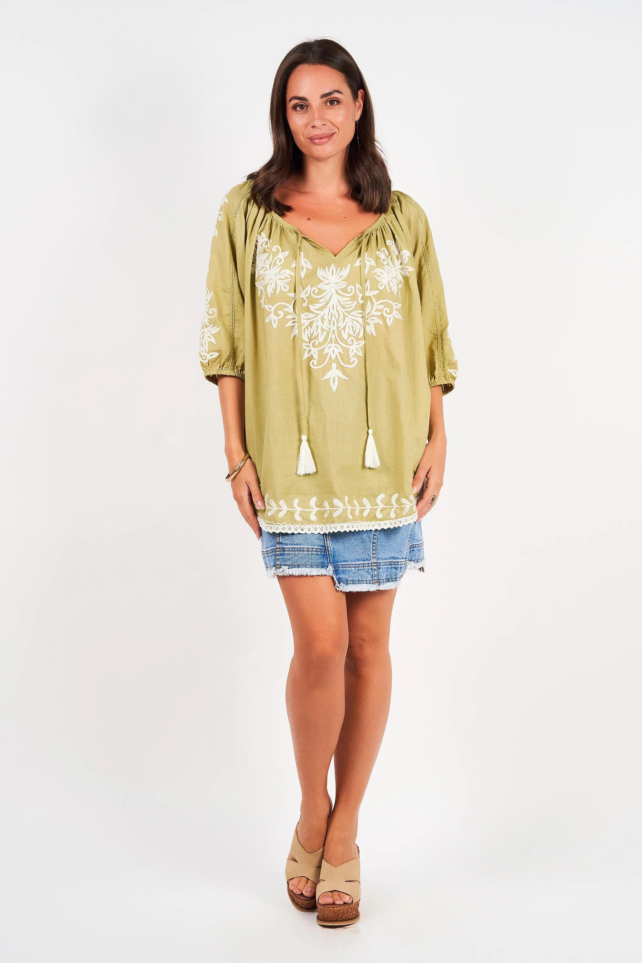 Oregon Top Margot Embroidery (Outlet - Final Sale Product)