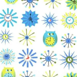 Organic Modern Home Time Flies in Blue by Monaluna