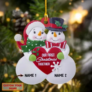 Our First Christmas Together Snowman Couple - Custom Shaped Ornament