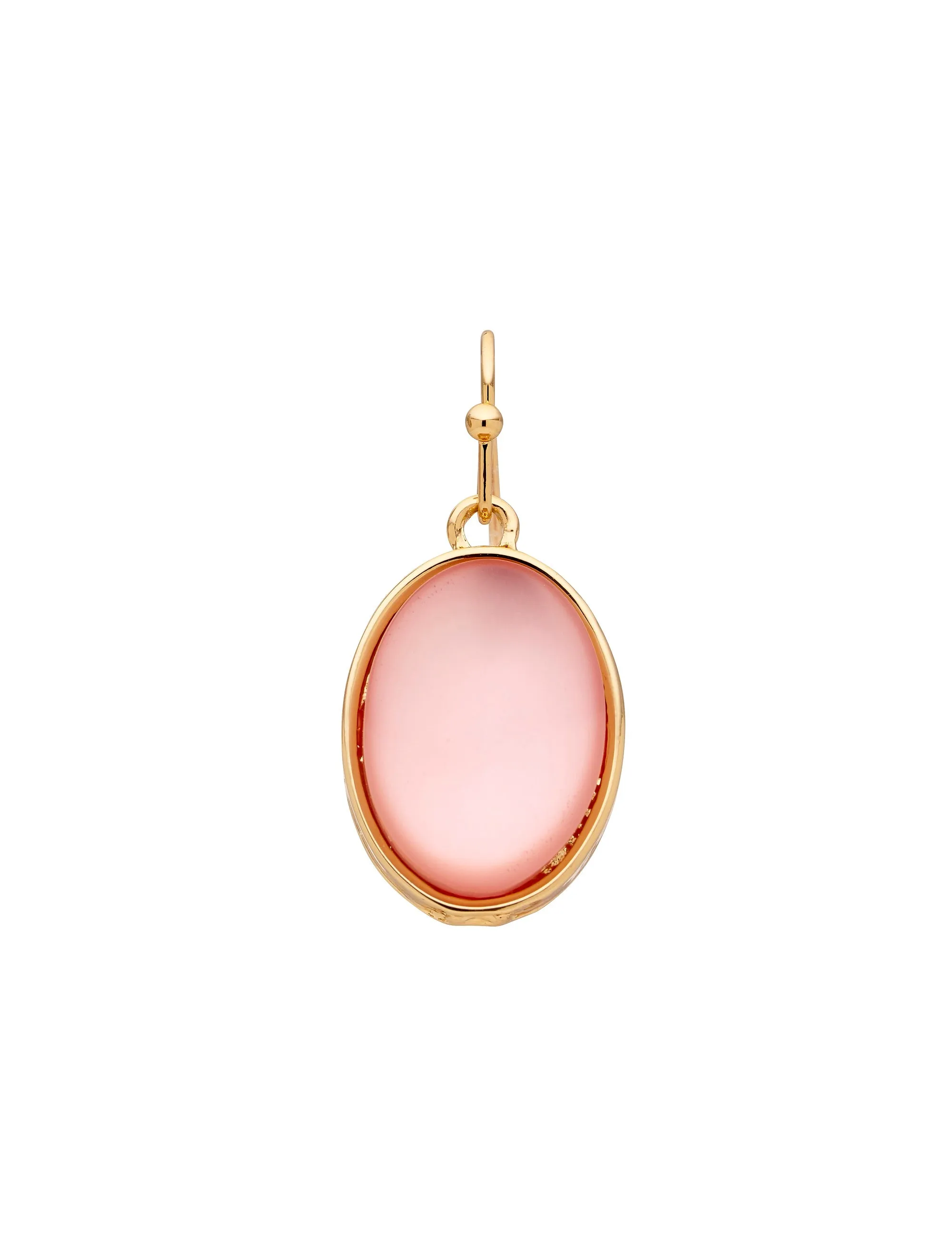 OVAL STONE DROP EARRING