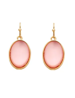 OVAL STONE DROP EARRING
