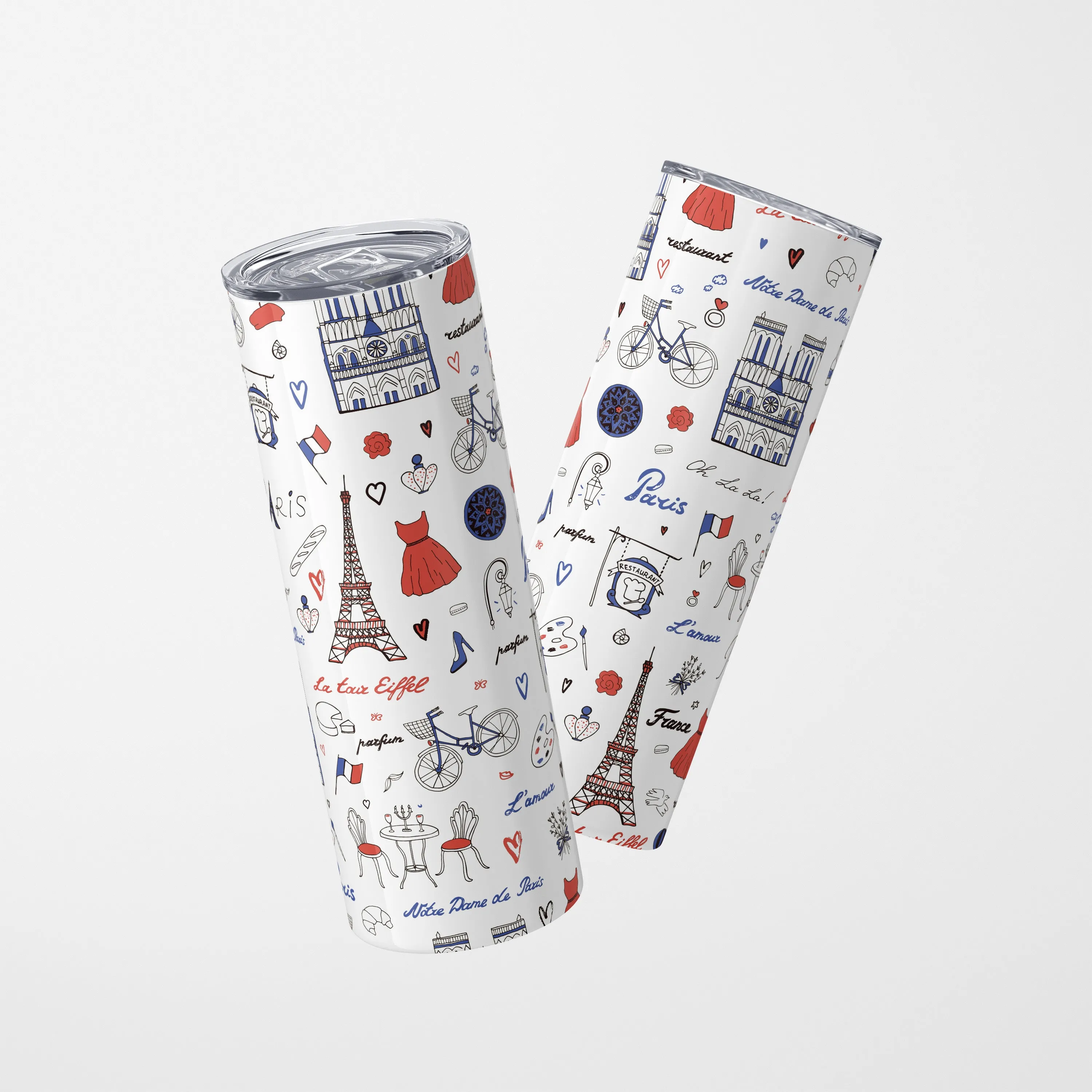 Paris Themed Stainless Steel Tumbler - 600 ml