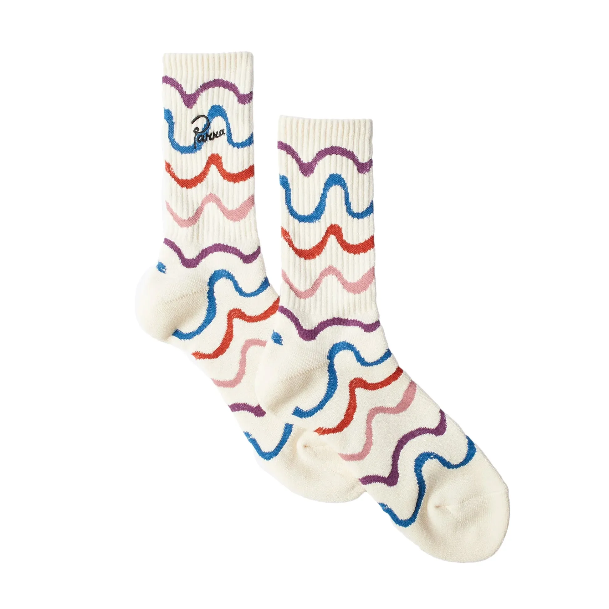 Parra Sock Wave Crew Socks Off 'White'