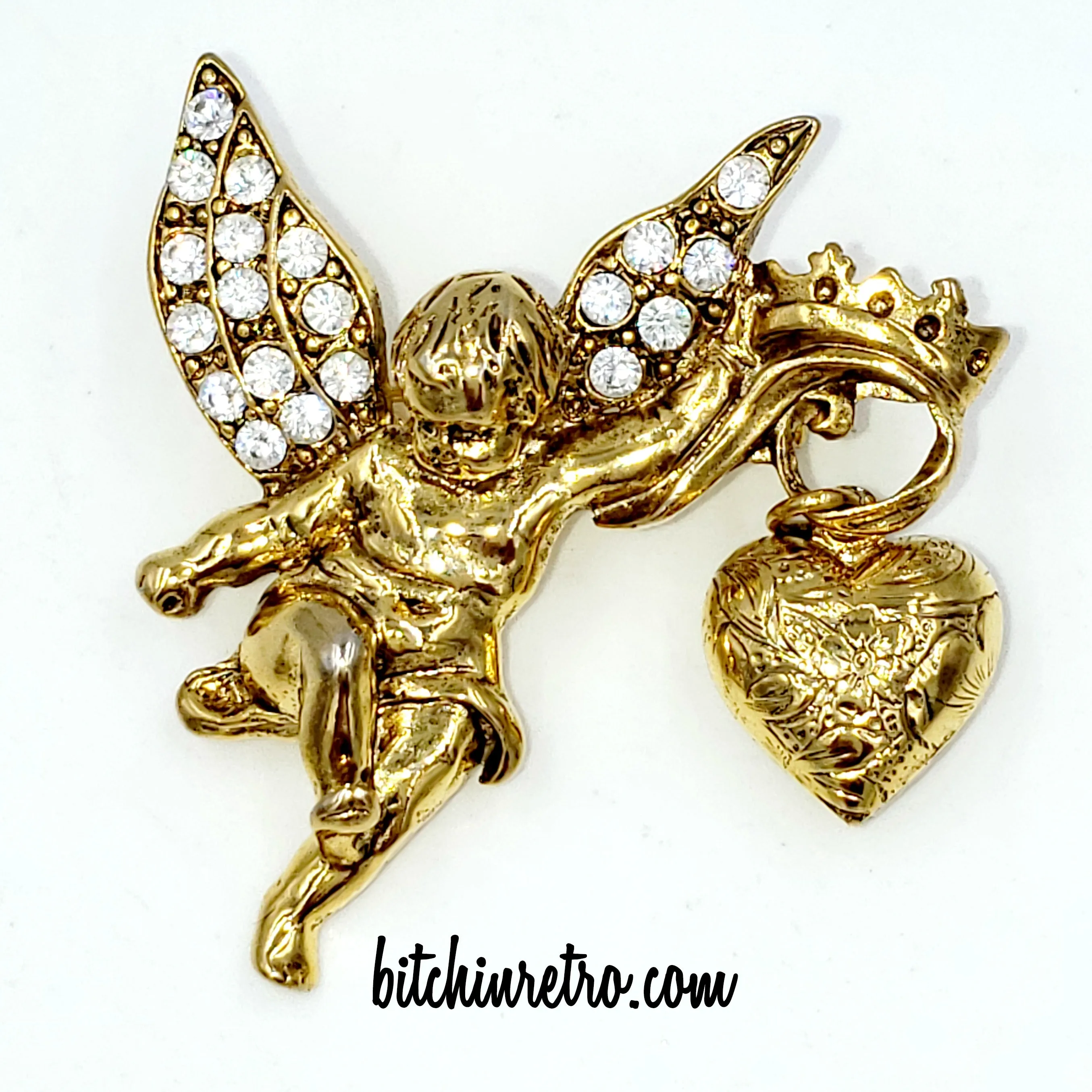 Patriotic Angels Vintage Set With Monet and Carolee Rhinestone Jewelry