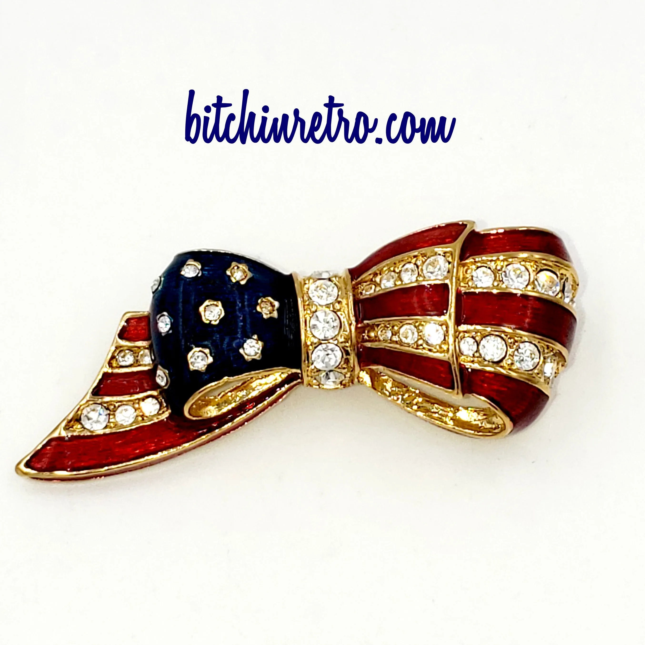 Patriotic Angels Vintage Set With Monet and Carolee Rhinestone Jewelry