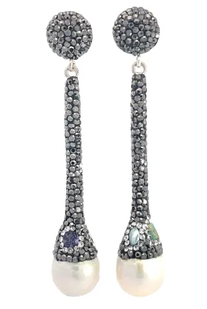 Pearl Crystal Drop Earrings