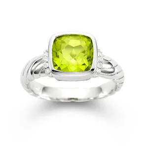 Peridot & Diamond Ring
