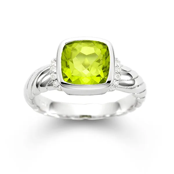 Peridot & Diamond Ring