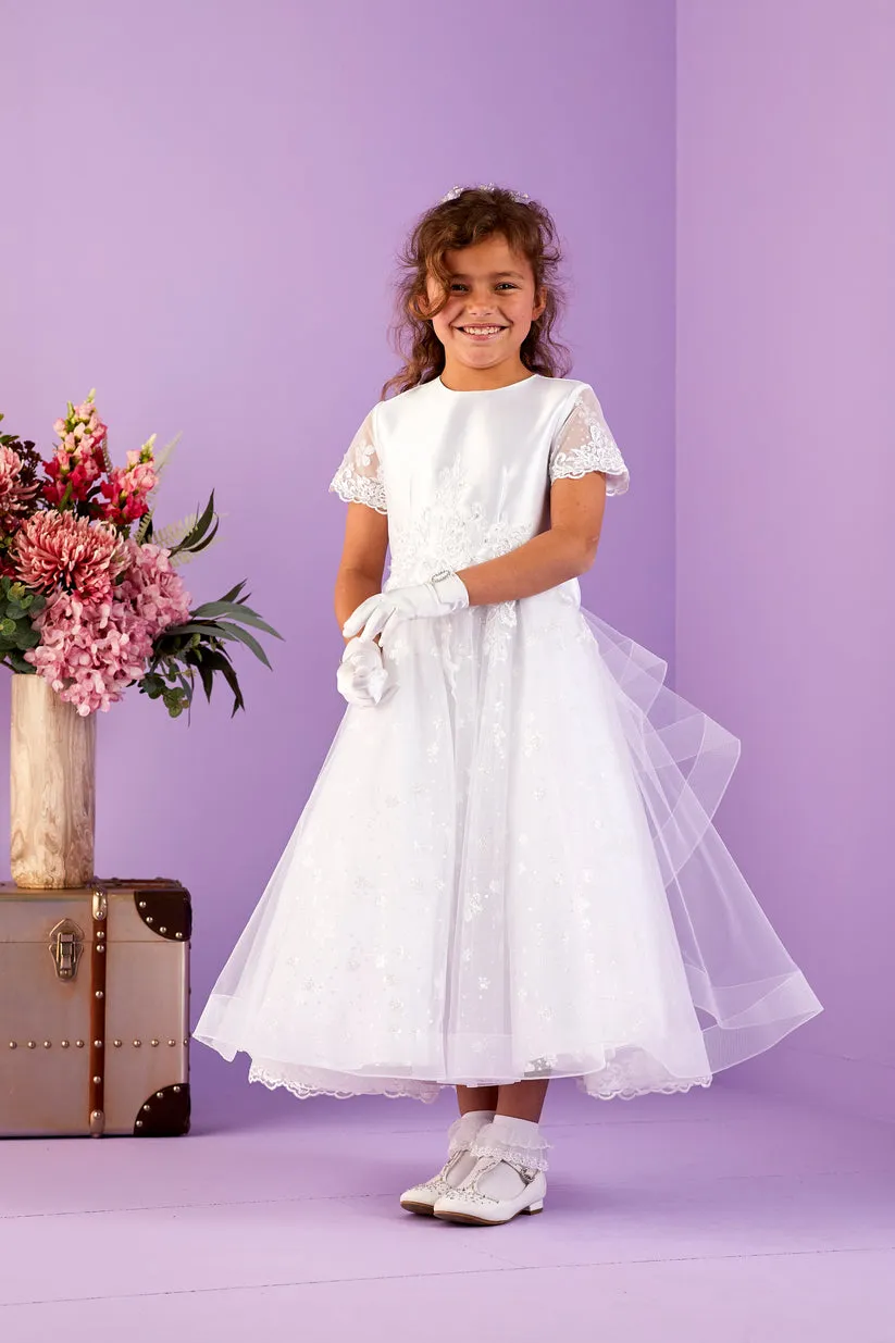 Peridot Girls White Communion Dress:- Esme