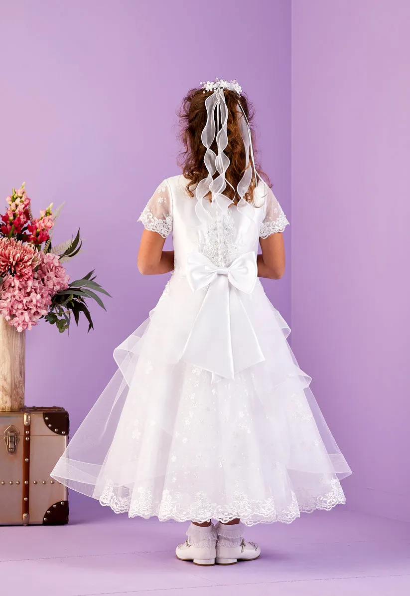 Peridot Girls White Communion Dress:- Esme