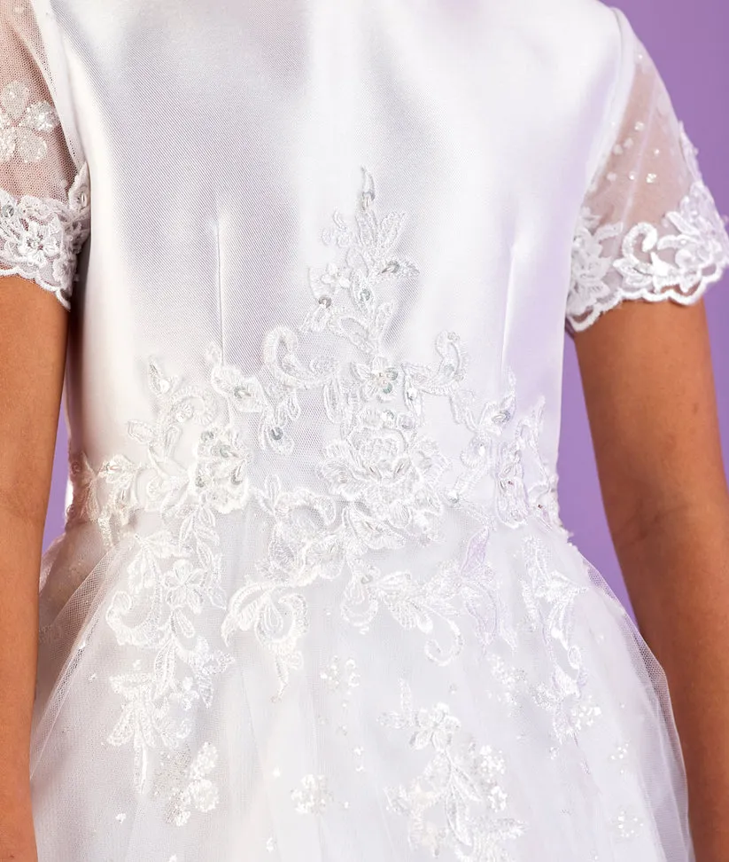 Peridot Girls White Communion Dress:- Esme