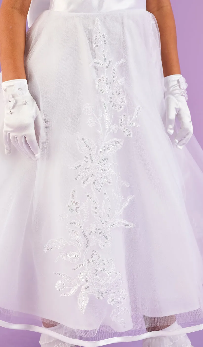 Peridot Girls White Communion Dress:- Liberty