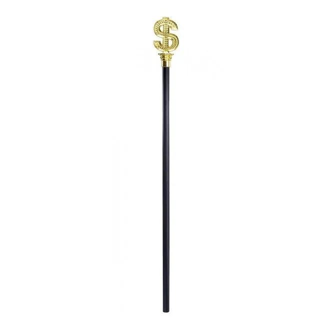 Pimp Cane & Gold Dollar Sign Top