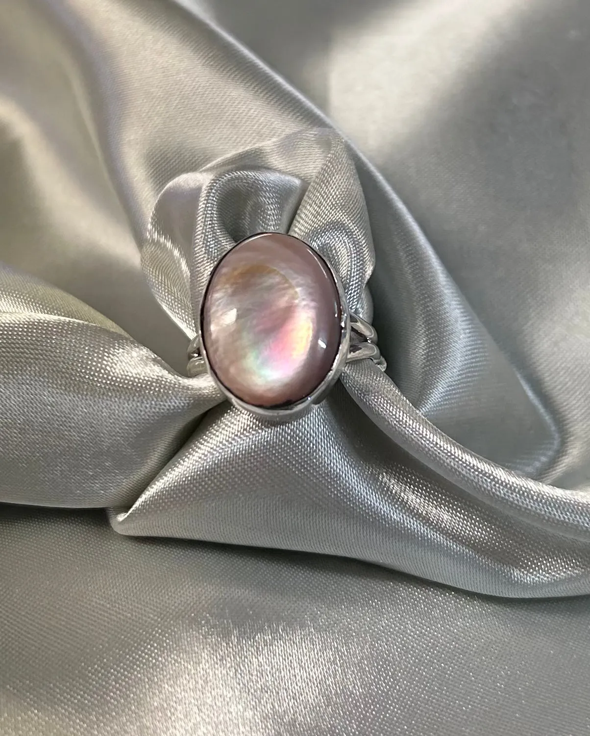 Pink Mussel Shell Ring