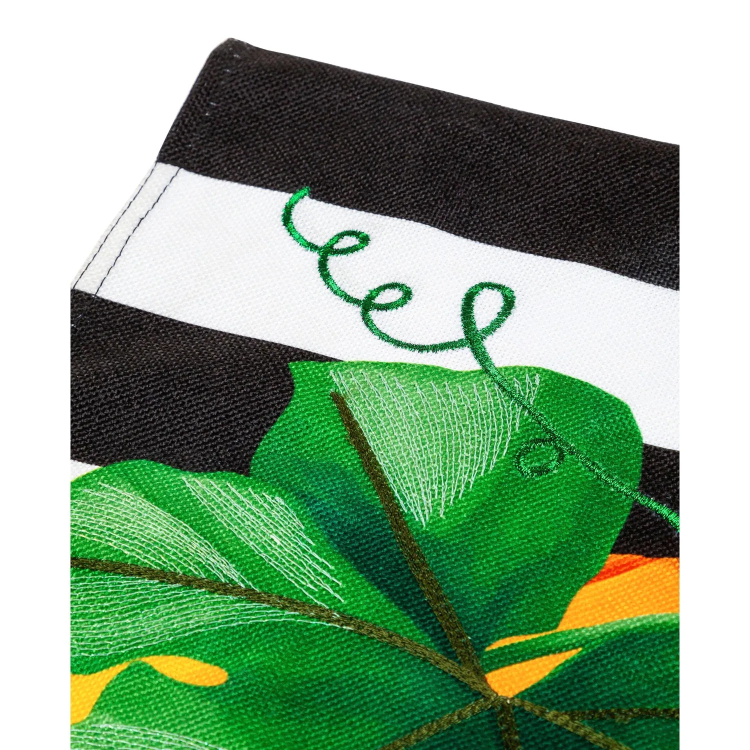 Pumpkin Stripe House Burlap Flag,13b9898