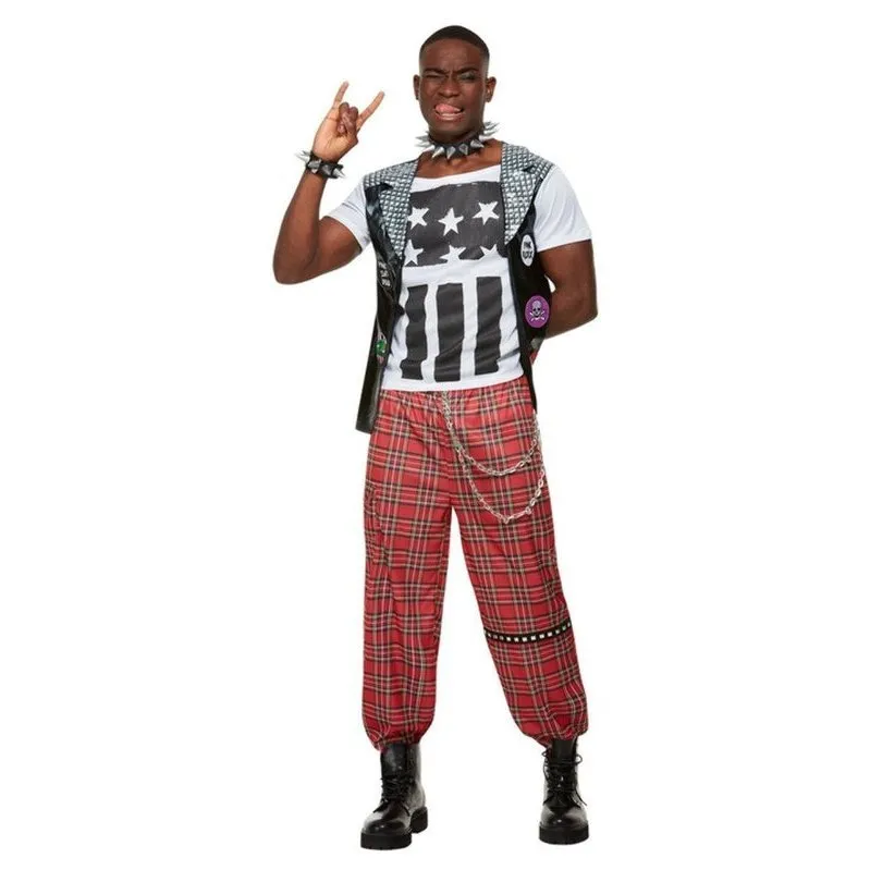 Punk Rocker Costume, Red, Male