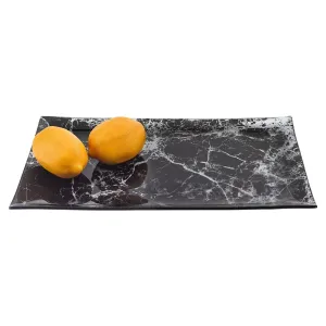 Rectangular Black Marble Glass Decor