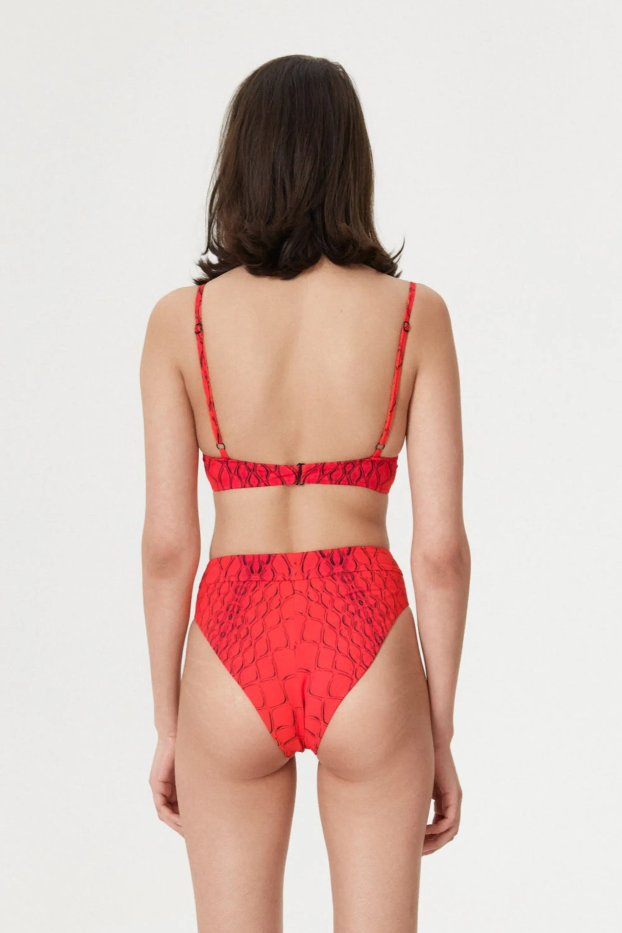 Red Snake Underwire Top