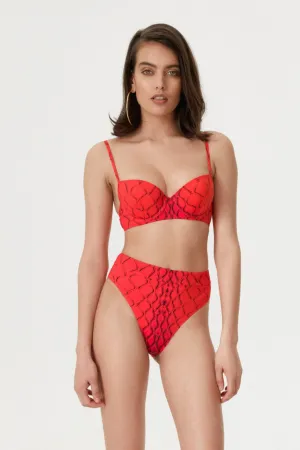 Red Snake Underwire Top