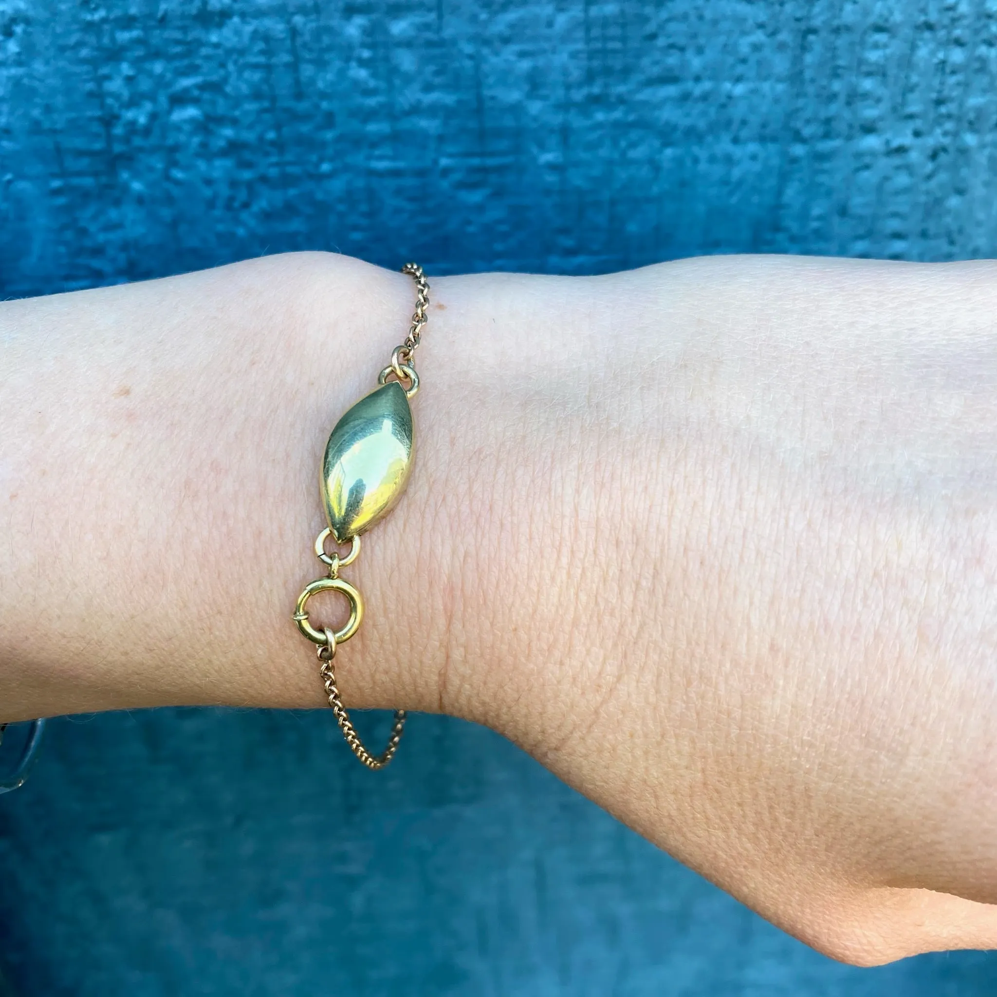 Retro Cable Chain Bracelet with Navette Accent