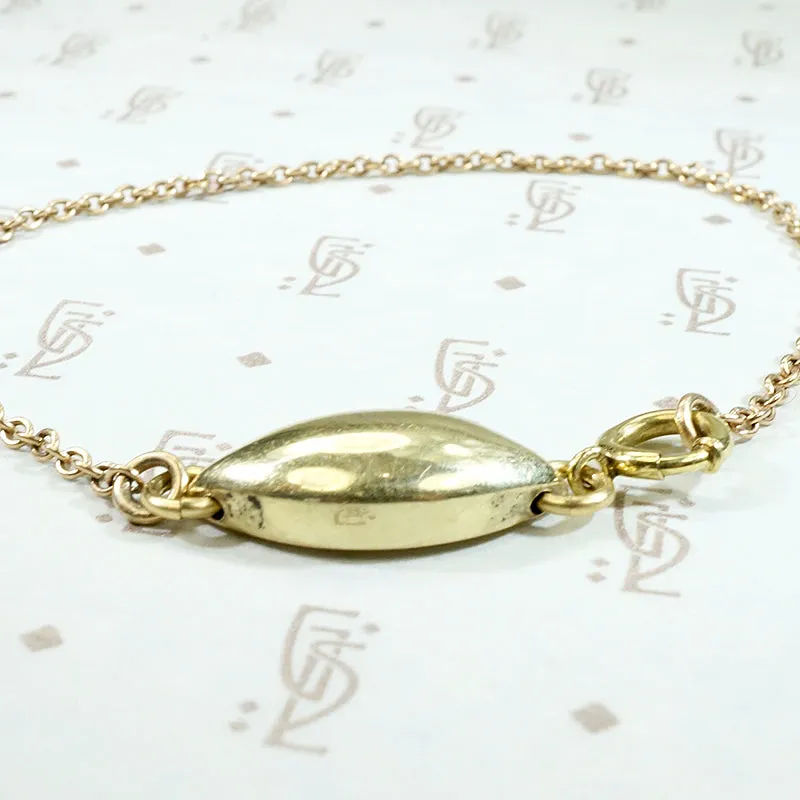 Retro Cable Chain Bracelet with Navette Accent