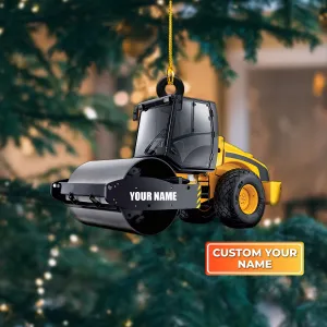 Road Roller Truck Heavy Equipment Custom Shaped Ornament 1079