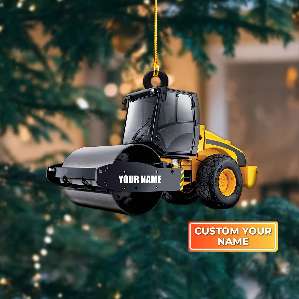 Road Roller Truck Heavy Equipment Custom Shaped Ornament 1079