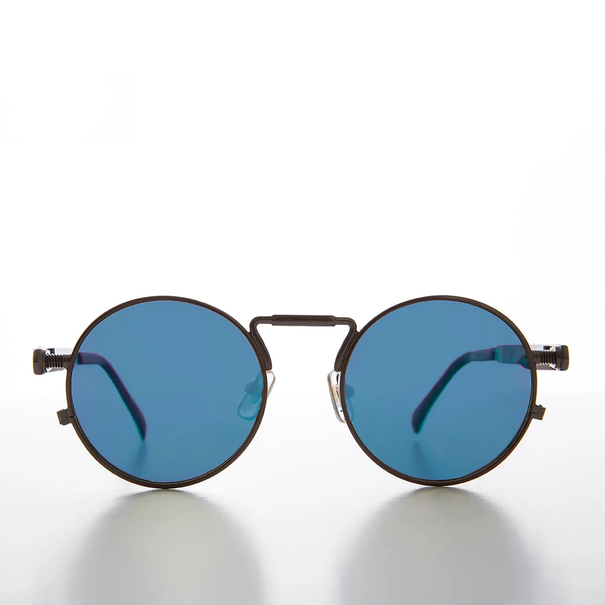 Round Gunmetal Metal Goth Steampunk Sunglass - Ivan 5