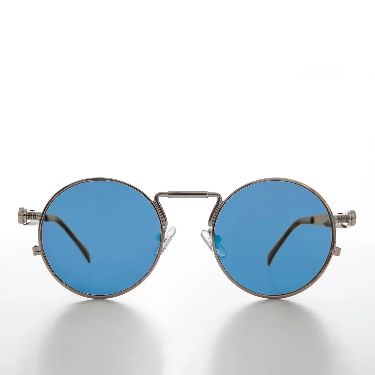 Round Silver Goth Steampunk Sunglass - Ivan 1