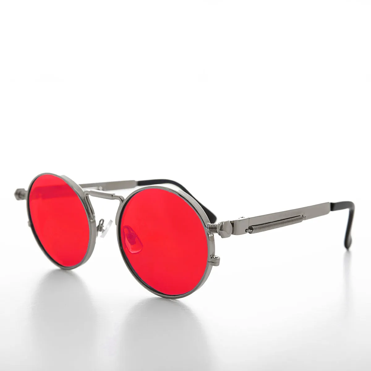 Round Silver Goth Steampunk Sunglass - Ivan 1
