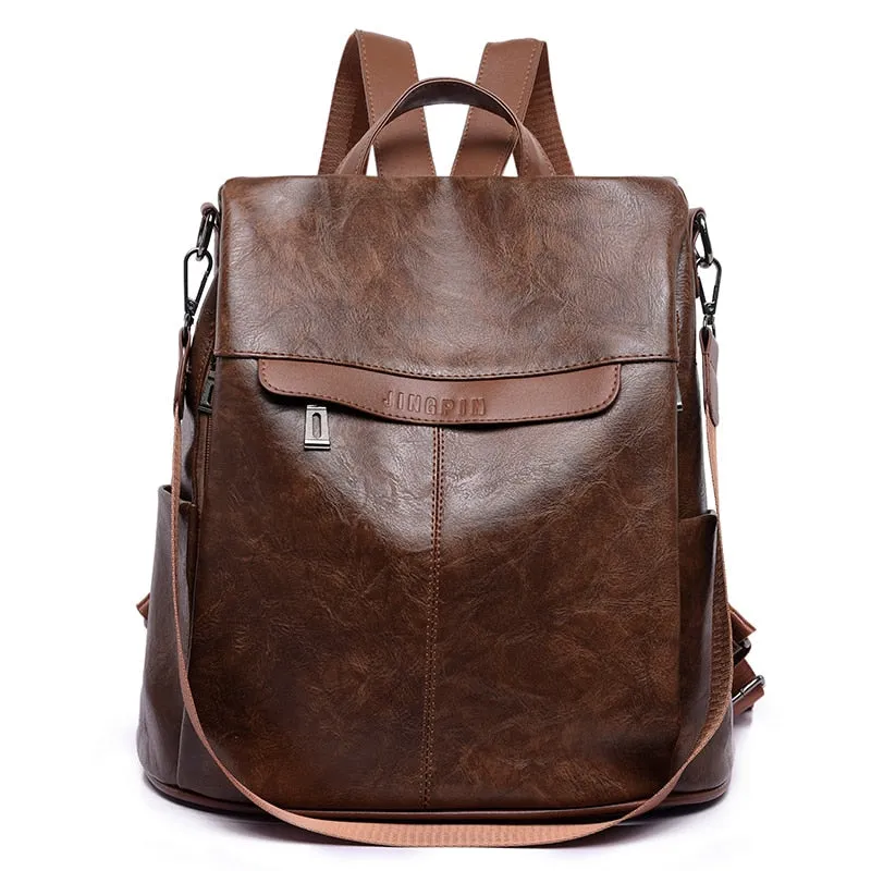 Sac A Dos Vintage Cuir Marron