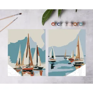 Sailboats At Sea Paint-By-Numbers Kit