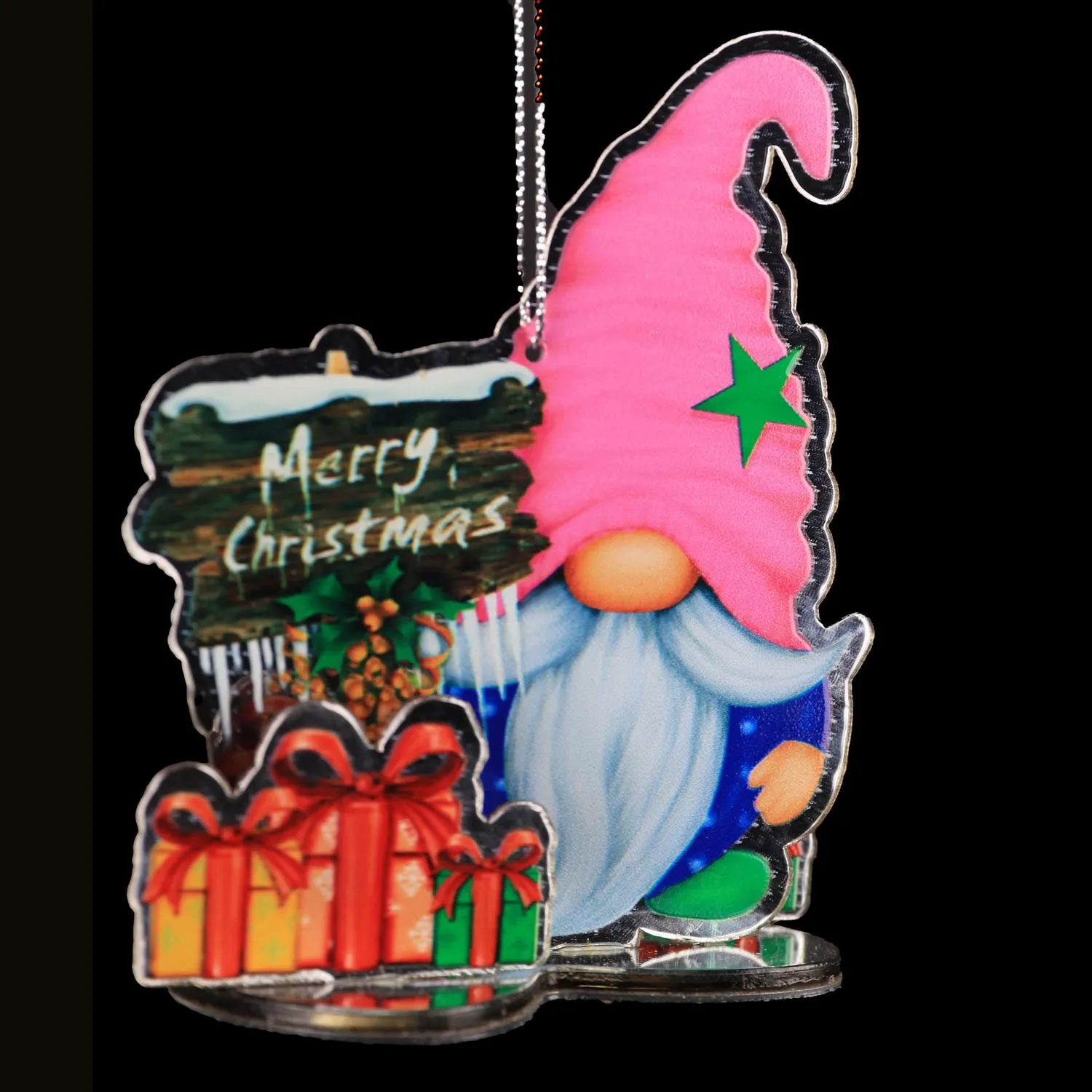 Santa Paint Mirror Hanging Decoration 1