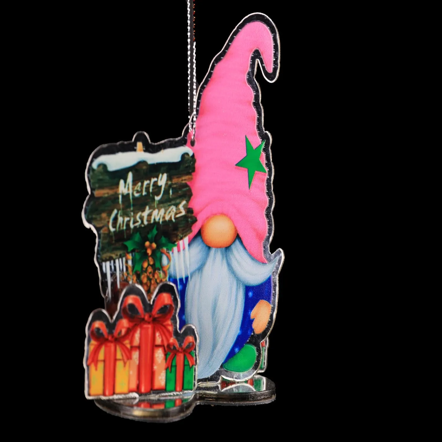 Santa Paint Mirror Hanging Decoration 1