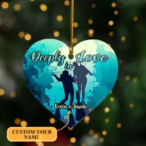 Scuba Diving Couple 4 - Custom Heart Ornament - 501