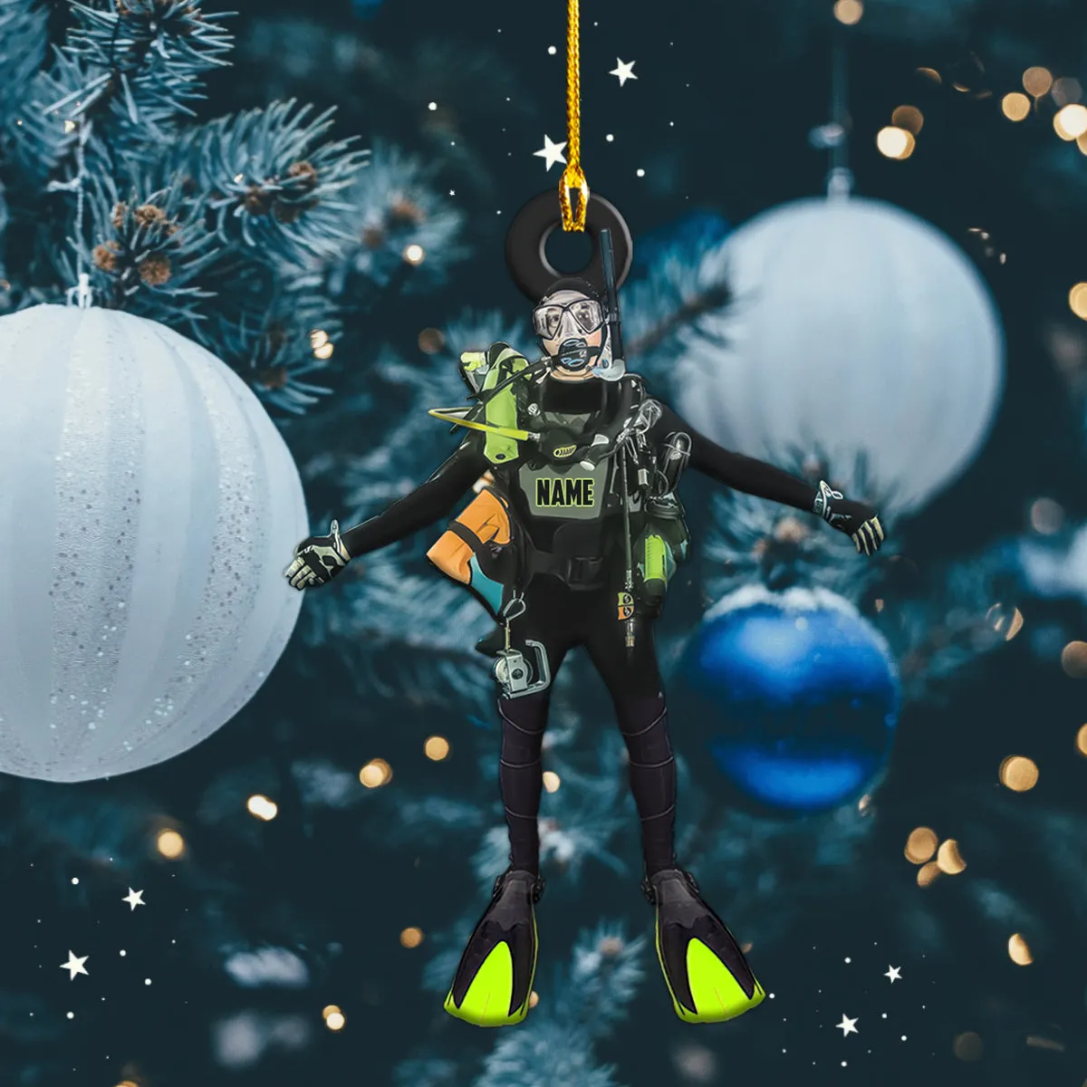 Scuba Diving Ornament - Scuba Diving Gift - Scuba Diver Custom Shaped Ornament