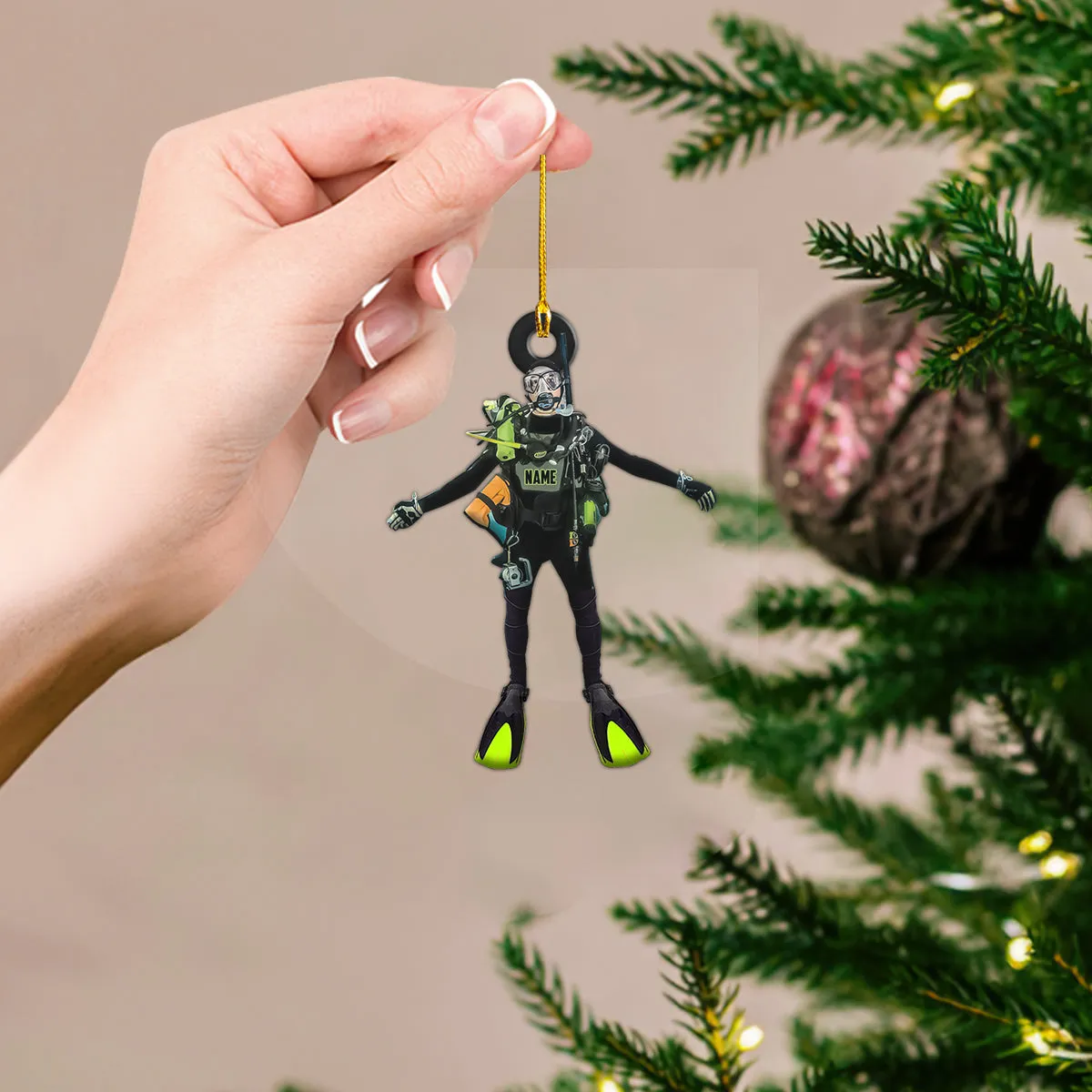Scuba Diving Ornament - Scuba Diving Gift - Scuba Diver Custom Shaped Ornament