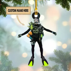 Scuba Diving Ornament - Scuba Diving Gift - Scuba Diver Custom Shaped Ornament