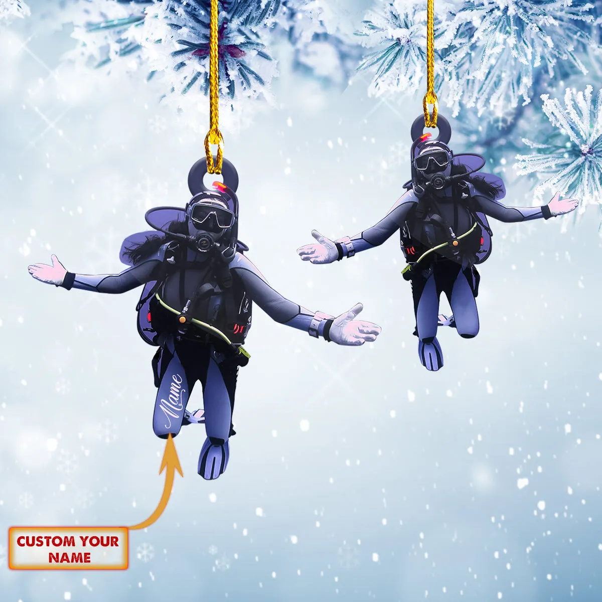 Scuba Diving Ornament - Scuba Diving Gift - Woman Scuba Diver - 62