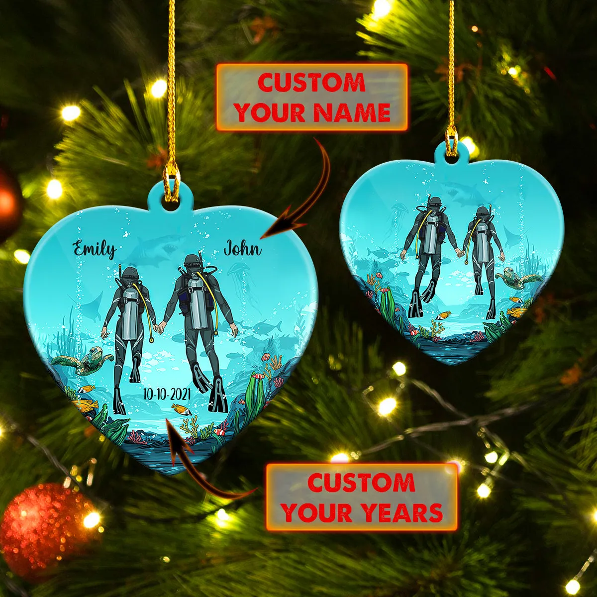 Scuba Diving - Shaped Ornament - 116