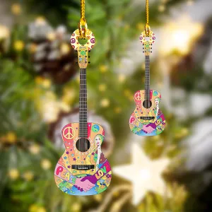 Shaped Ornament - Hippie Guitar