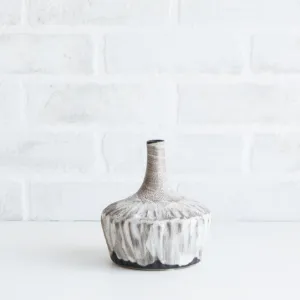 Shell Stoneware Fluted Vase