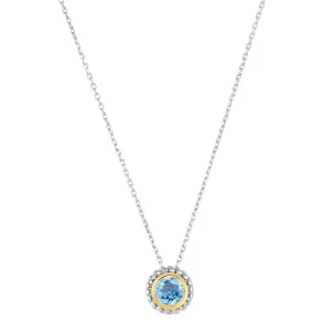 Silver & 18K Gold Prosecco Blue Topaz Pendant