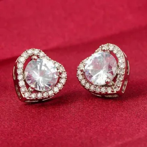 Silver Heart Studs