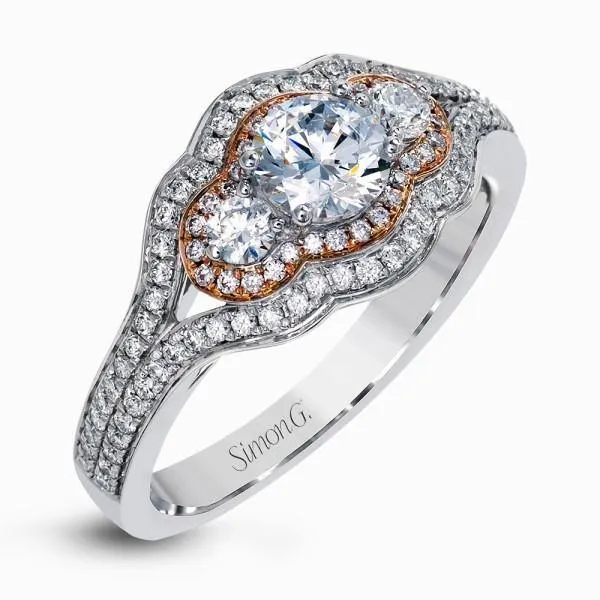 Simon G. 18k White Gold Diamond Engagement Ring