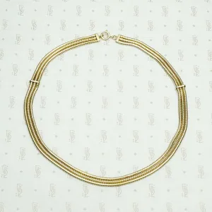 Sleek Retro Three Strand Gas Pipe Chain Necklace