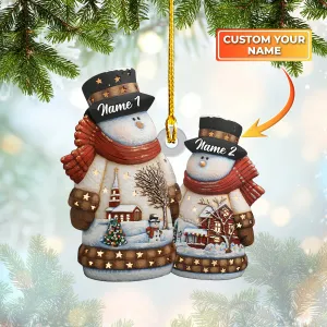 Snowman Couple True Love - Custom Shaped Ornament